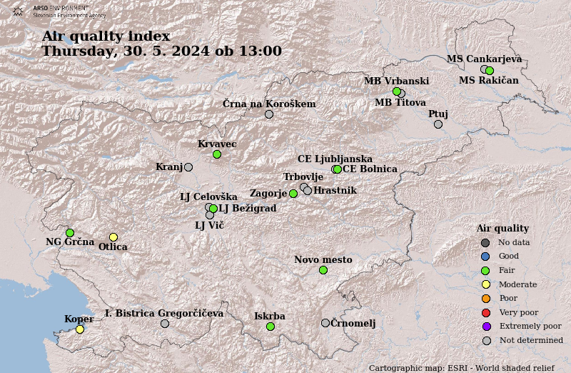 Air quality index and data